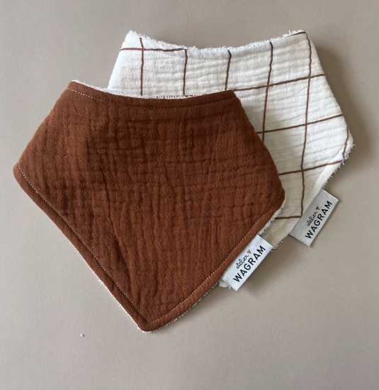 Bavoir bandana - Gaze caramel â Image 2