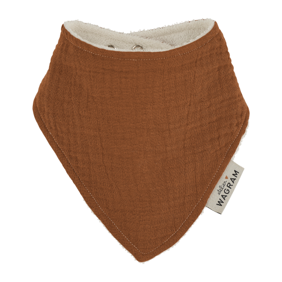 Bavoir bandana - Gaze caramel