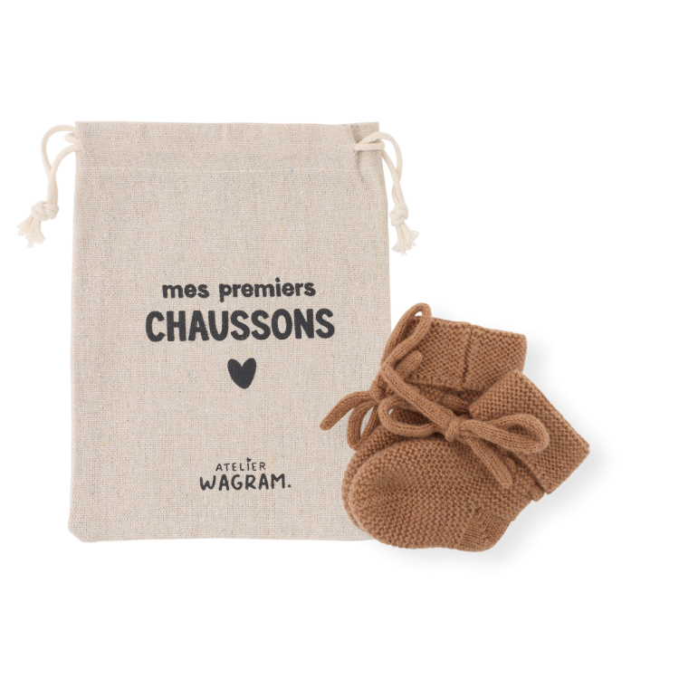 Chaussons tricotés - Caramel
